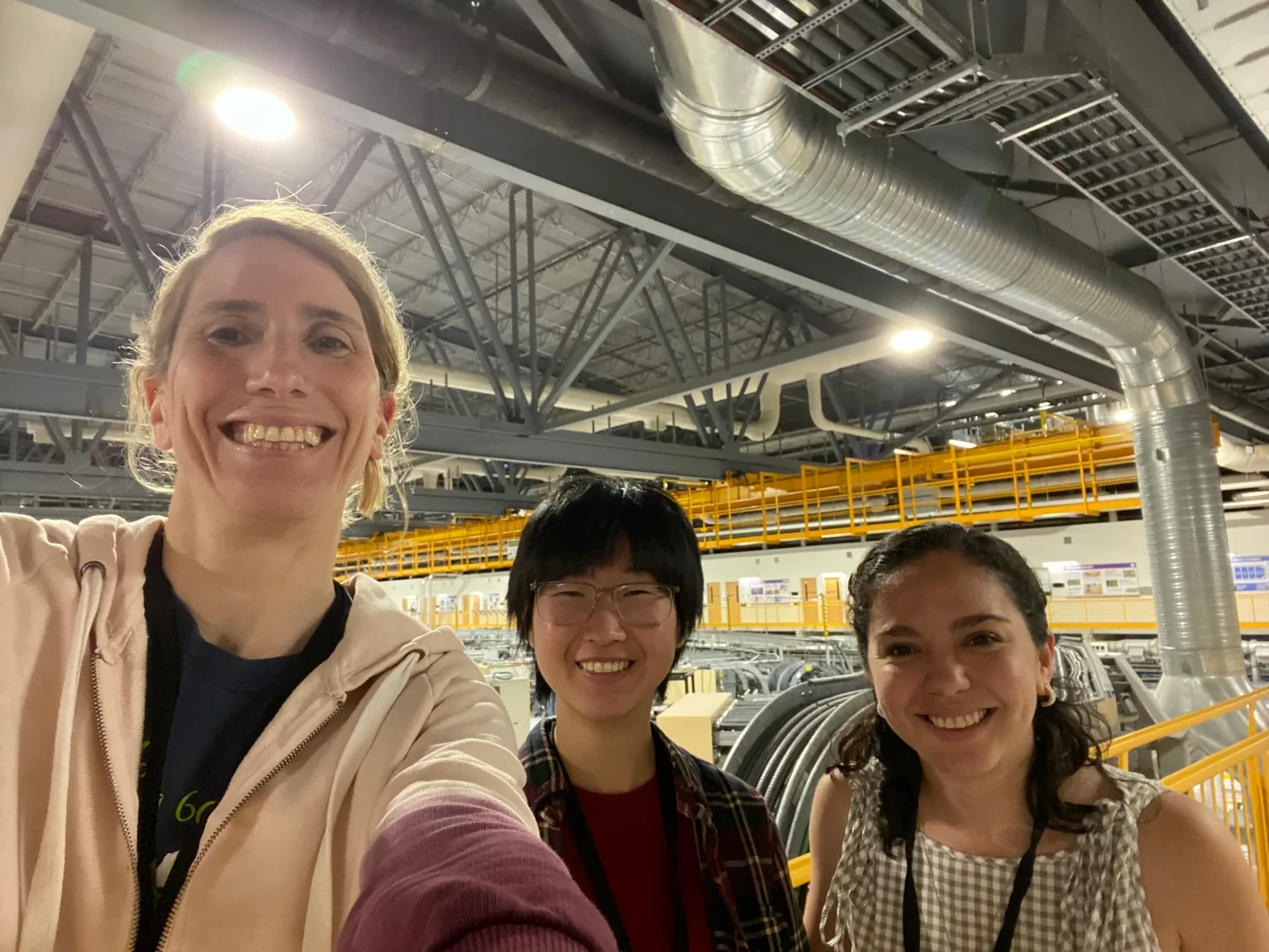 Members of the research group during a visit to a large-scale scientific facility